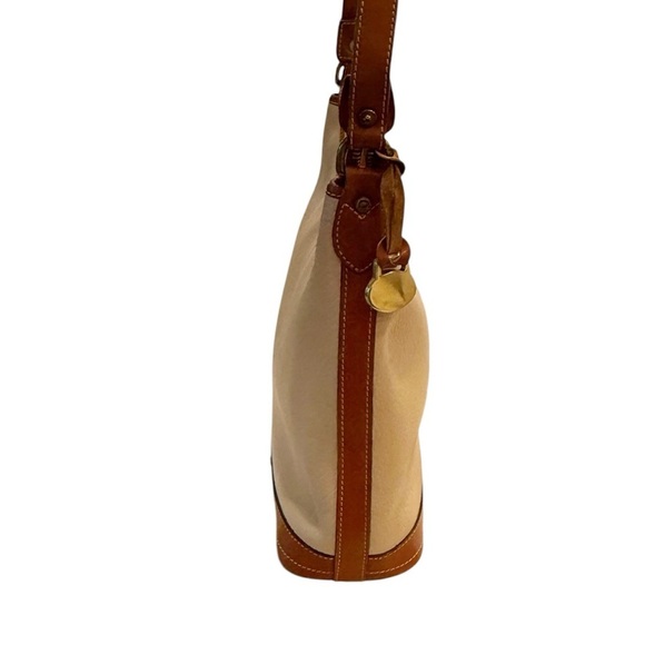 Dooney & Bourke VINTAGE Hobo Bone Brown Pebbled Leather Bag Shoulder Crossbody - Picture 6 of 13
